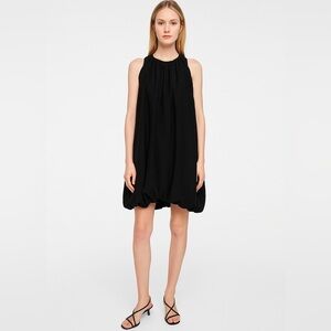 NWT COS black sleeveless bubble hem shift dress size medium Tencel minimalist